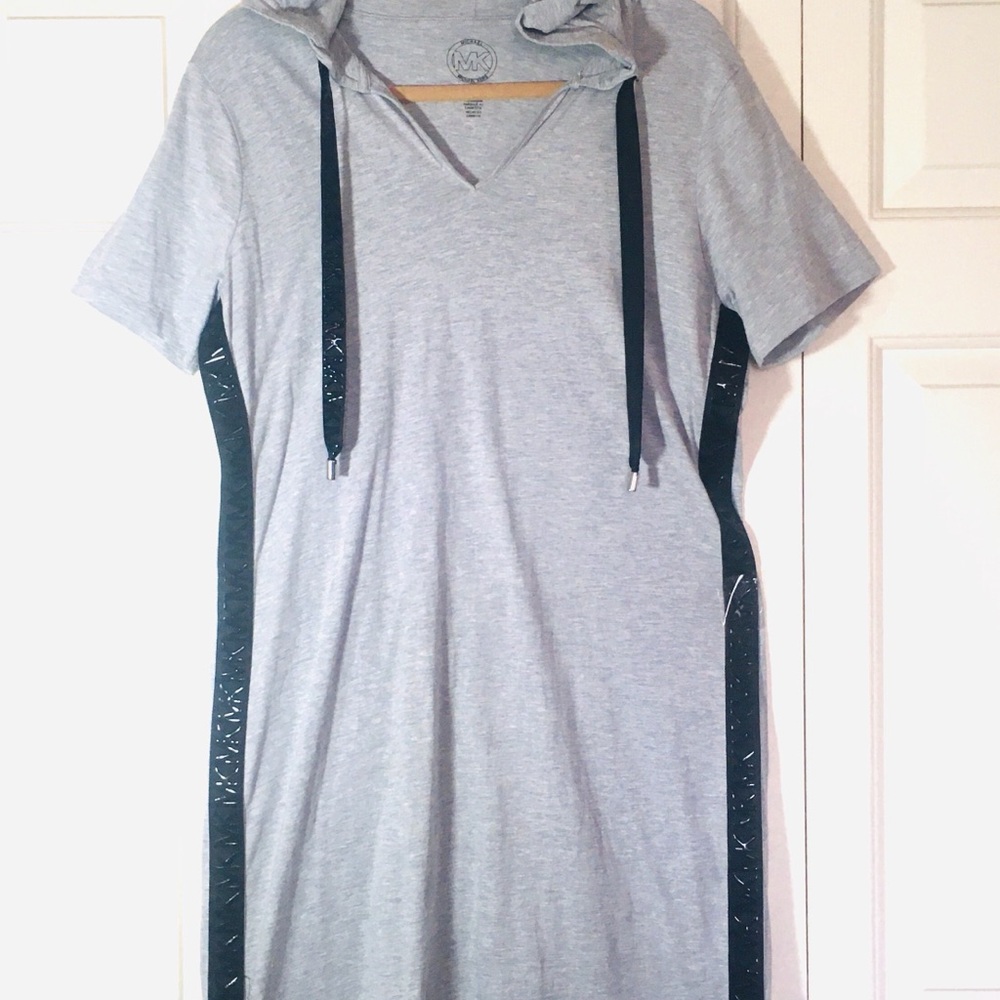 Michael Kors HOODIE TEE DRESS Shiny Tape Logo  Medium